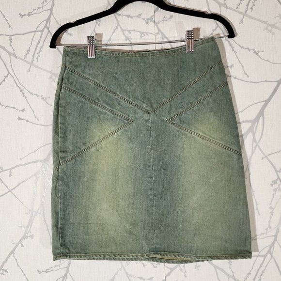 American Eagle Retro Stone Wash Denim Pencil Skirt - Picture 1 of 3